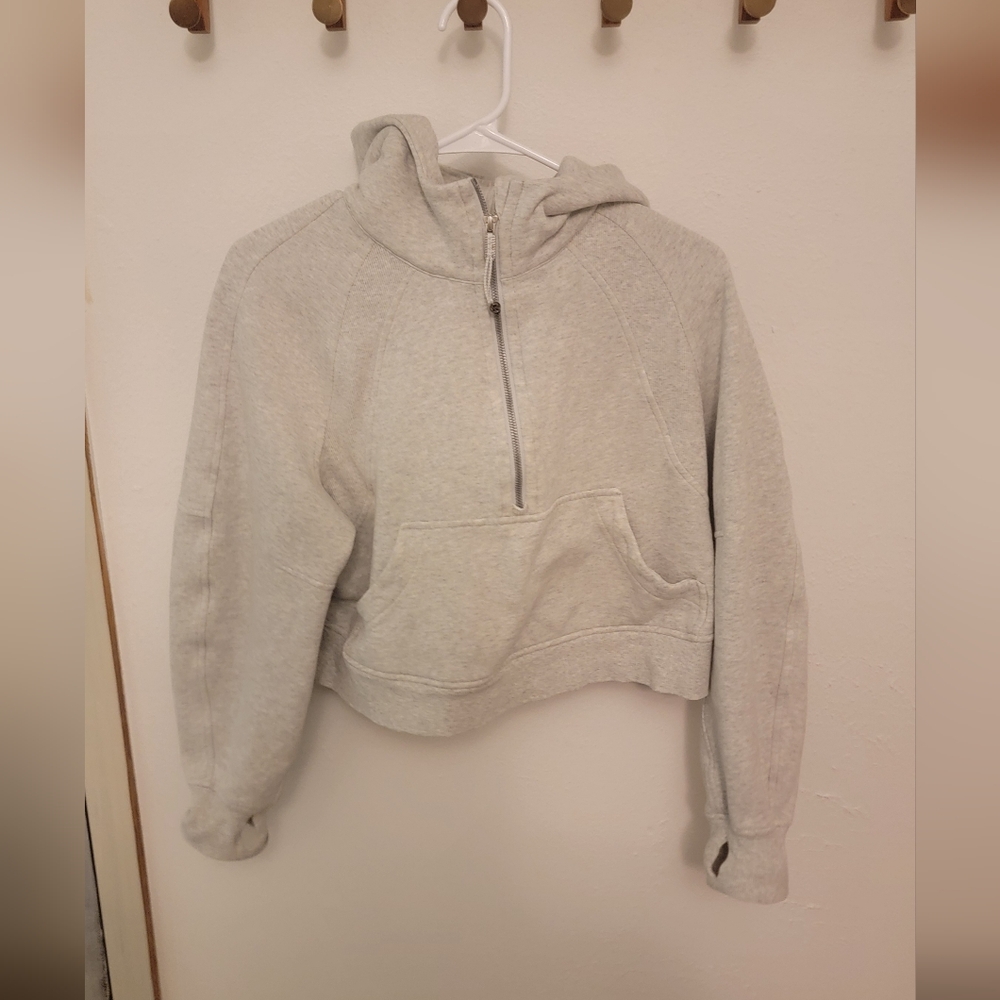 Lululemon Light Grey Half Zip Scuba